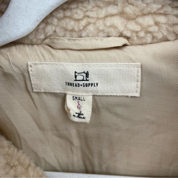 Thread & Supply Anthropologie Full Zip Teddy Jacket in Tan Women's Size S - Picture 3 of 7